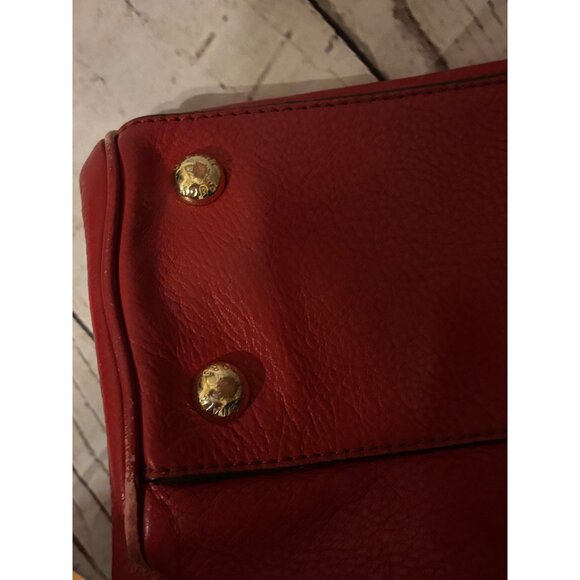 Michael Kors Pebbled Red Leather Medium Handbag Holiday Party Chic - Picture 12 of 12